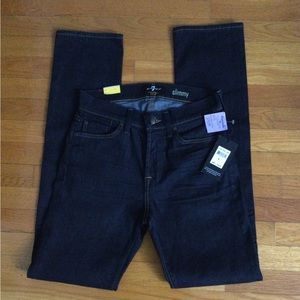 7 For All ManKind denim slimmy jean, dark blue denim, size 28